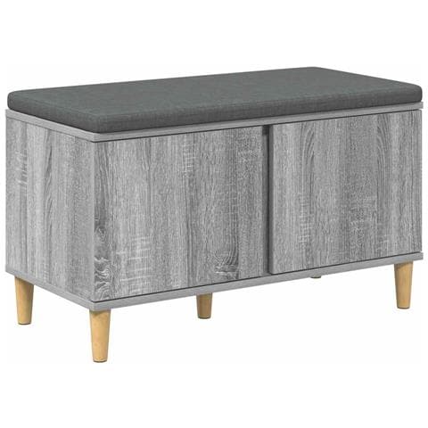 Panca per ingresso con cuscino Sonoma grigia 80 x 38 x 46 cm - Foto 1