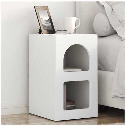 Comodino 2 pcs Bianco 29,5 x 33,5 x 50 cm Legno multistrato - Foto 2