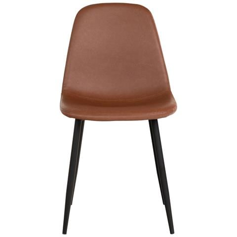 Set 2 Sedie Da Pranzo Stockholm In Ecopelle Marrone Vintage Con Gambe Nere - Foto 2