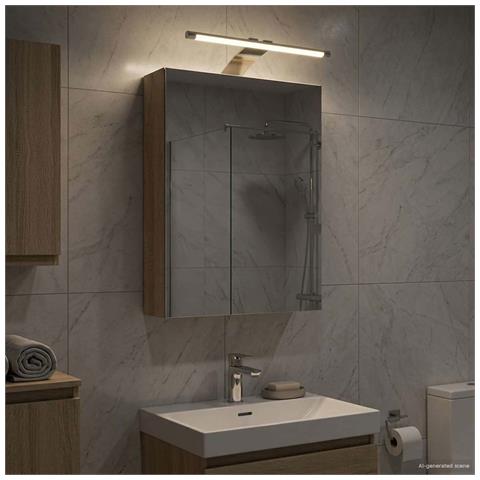 Mobiletto per specchio da bagno Rovere Sonoma 30 x 10,5 x 50 cm - Foto 2