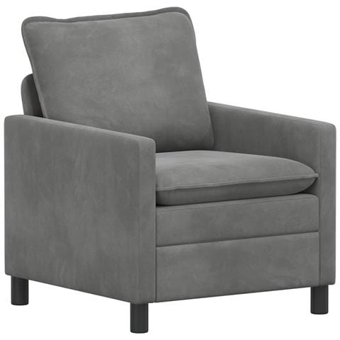 Divano Grigio Scuro 76 x 81 x 87,5 cm Velluto - Foto 1