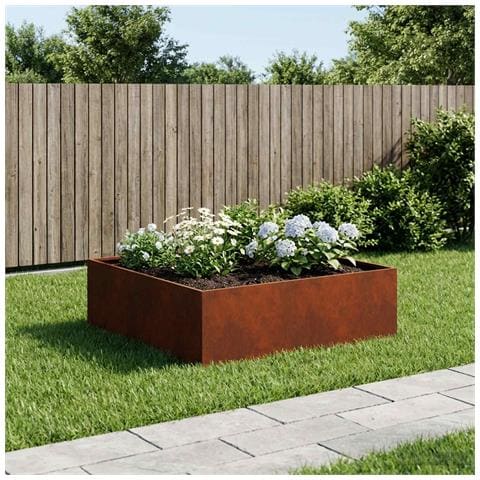 Vaso da giardino Ruggine 80 x 80 x 30 cm Acciaio Corten - Foto 2
