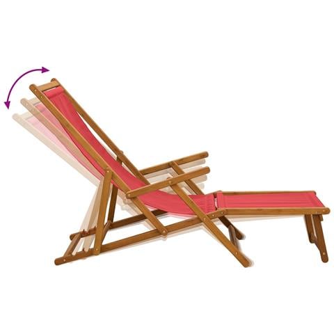 Lettino prendisole pieghevole 2 pcs 3 Posizione Rosso - Foto 10