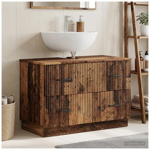 Armadio per Lavabo da Bagno HOORN Legno antico 82 x 41 x 56 cm - Foto 2