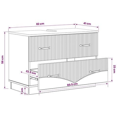 Armadio per Lavabo da Bagno HOORN Legno antico 82 x 41 x 56 cm - Foto 9