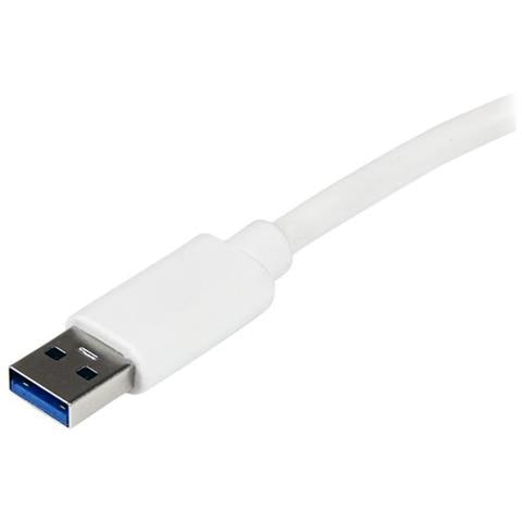 Adattatore USB 3.0 a Ethernet Gigabit NIC con porta USB - Bianco - Foto 2