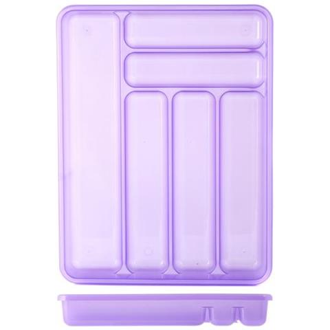 Portaposate in plastica con 6 scomparti cm 40x30xH 6 colori assortiti - Foto 2