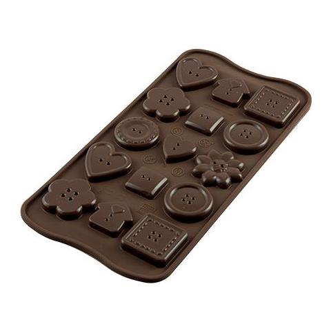 Stampo cioccolato buttons easy choc 35x30mm h. 16mm 112.5ml silicone - Foto 2