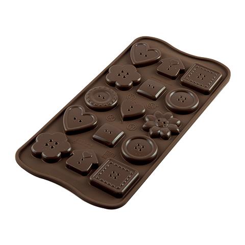 Stampo cioccolato buttons easy choc 35x30mm h. 16mm 112.5ml silicone - Foto 4