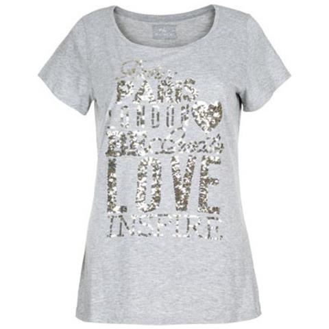 T-shirt Donna Jersey Paillettes Grigio M - Foto 1