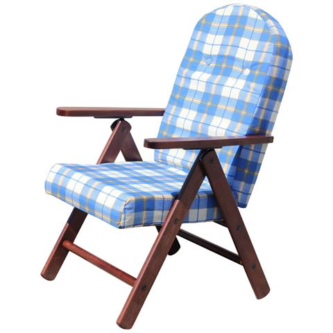 Poltrona Sdraio 4 Posizioni Blu Con Cuscino Per Interno, Veranda Salotto Sdraio Portico - Foto 1