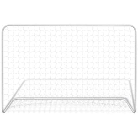 Porte da Calcio 2 pz con Reti 182x61x122 cm in Acciaio Bianche - Foto 5
