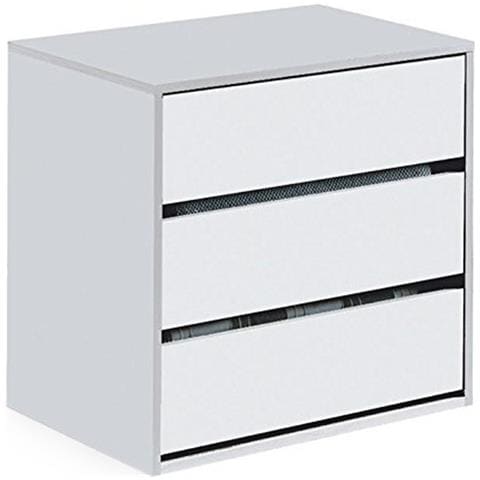 Cassettiera Per Armadio Bianco Opaco Con 3 Cassetti - Bianco - Foto 2