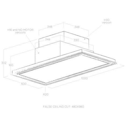Cappa a Soffitto SKYDOME NO MOTOR A / 100 da 100 cm Aspirante Colore Bianco - Foto 6