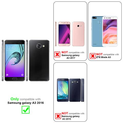 Custodia Compatibile Con Samsung Galaxy A3 2015 In Nero Ossido - Coperchio Protettivo Con Chiusura Magnetica E 3 Slot Per Carte - Foto 11