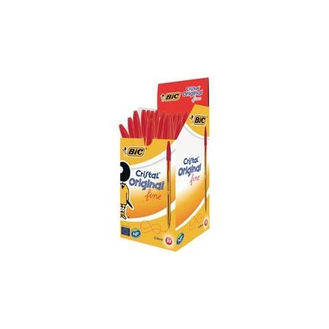 Scatola 50 Penna Sfera Cristalâ® Fine 0,8mm Rosso Bicâ® - Foto 1