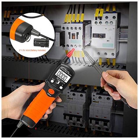 Holdpeak Hp-38b Multimetro Digitale Pen Tipo Multimetro Ac Dc Tensione Meter Tester Di Resistenza Di 2000 Conteggi Per La Misurazione Del Voltmetro Resistenza Diodo Tester Con Data Hold Retroilluminazione E Torcia Elettrica. - Foto 4