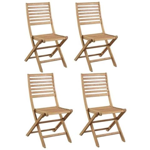 Set Di 2 Sedie Da Giardino Pieghevoli In Acacia Fsc - 47 X 57,5 X H. 89,5 Cm - Foto 2