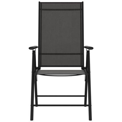 Sedie da Giardino Pieghevoli 6 pz in Textilene Nere - Foto 2