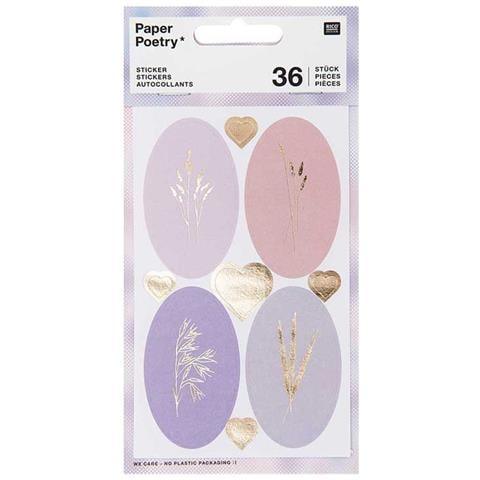 Adesivi Ovali Floreali Pastello - 36 Pezzi - Foto 1