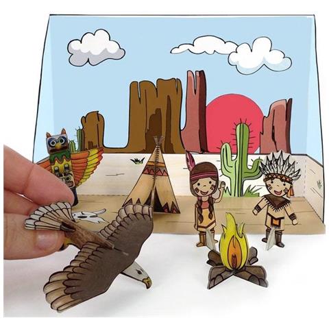 Kit Plastica Pazzo - Teatro In 3d - Indiani - Foto 1