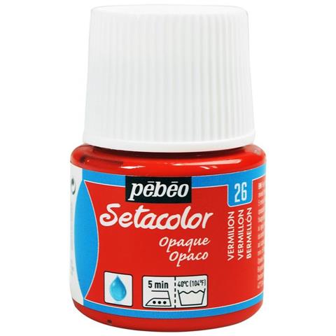 Pittura Tessile Setacolor Opaco - Rosso Vermiglio - 45 Ml - Foto 1