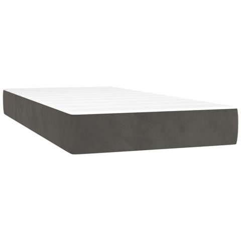 Materasso A Molle Grigio Scuro 80x200x20 Cm In Velluto - Foto 1