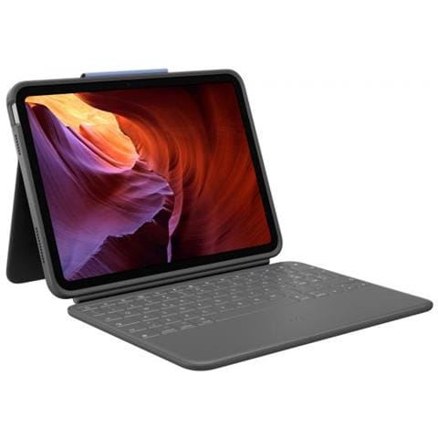 Custodia con Tastiera Rugged Folio per iPad (10th gen) A2696 / A2757 / A2777 Colore Grafite (Layout Italiano) - Foto 1