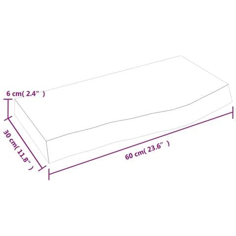 Piano Bagno Marrone 60x30x (2-6) cm Legno Massello Trattato - Foto 7