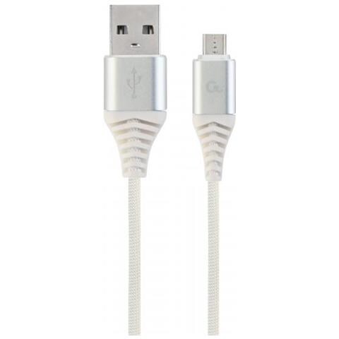Cc-usb2b-ammbm-1m-bw2 Cavo Usb Usb 2.0 Micro-usb B Usb A Argento, Bianco - Foto 1
