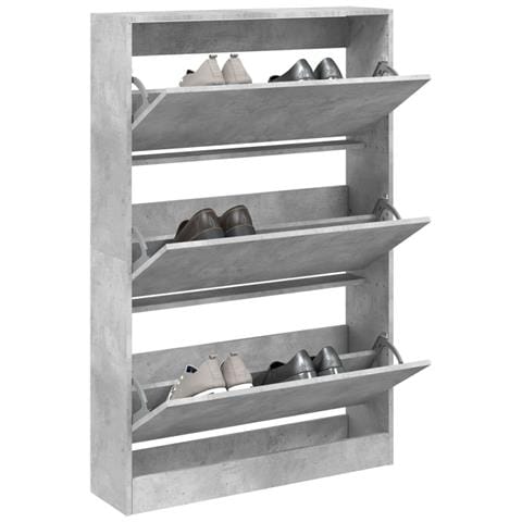 Scarpiera Rovere Fumo 63x24x81 cm in Legno Multistrato FECD404579