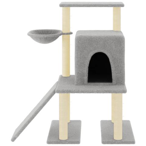 Albero Per Gatti Con Tiragraffi In Sisal Grigio Chiaro 96,5 Cm - Foto 2
