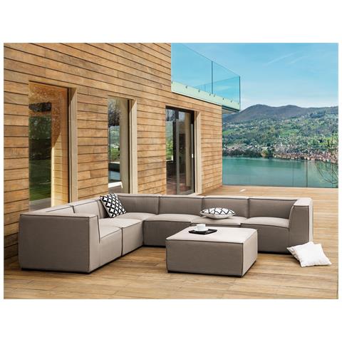 Divano Modulare 7 Posti Sabbia E Nero Lato Destro Arezzo - Foto 1