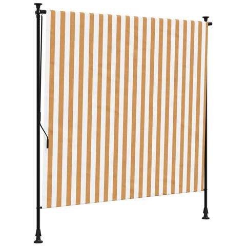 Tenda A Rullo Esterno Arancio Bianca 150x270 Cm Tessuto Acciaio - Foto 1