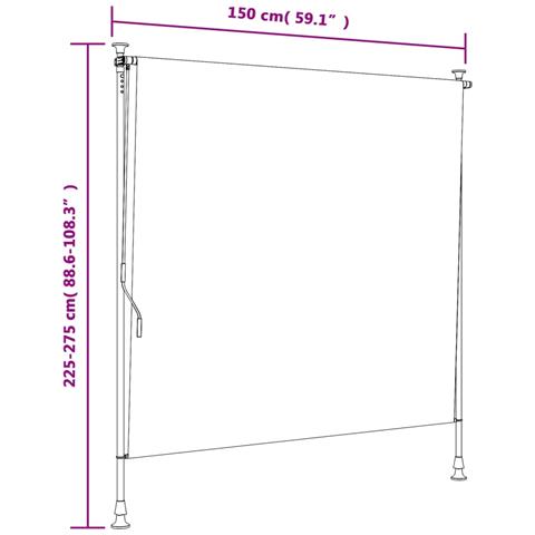 Tenda A Rullo Esterno Arancio Bianca 150x270 Cm Tessuto Acciaio - Foto 2