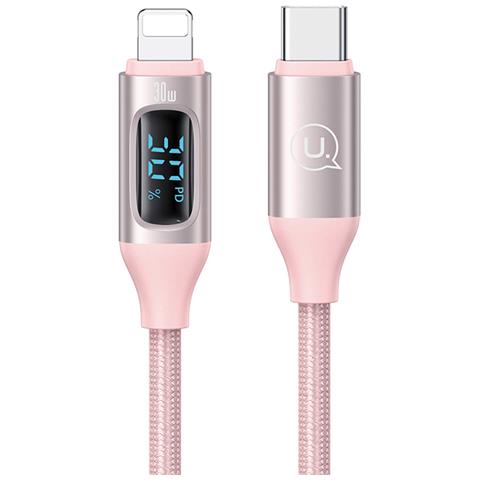 Cavo 30w Usb-c A Lightning 1.2m Modello Display Bd Con Schermo Led, Rosa - Foto 1