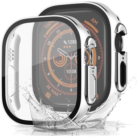 Cover+pellicola Proteggi Schermo Per Apple Watch 9/8/7 45mm Silver - Foto 1