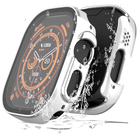Cover+pellicola Proteggi Schermo Per Apple Watch 9/8/7 45mm Silver - Foto 2