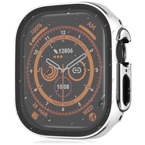 Cover+pellicola Proteggi Schermo Per Apple Watch 9/8/7 45mm Silver - Foto 7