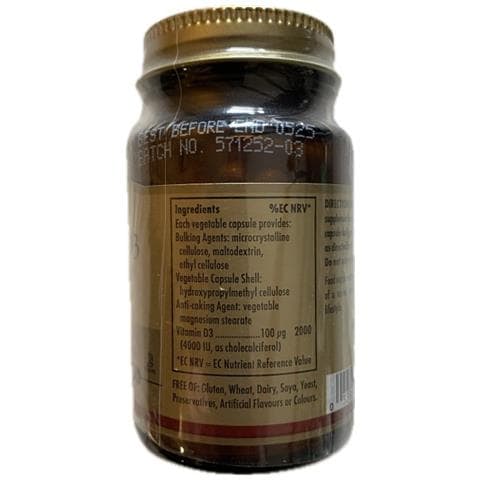 Vitamina D3 (colecalciferolo) 4000 Ui 100 Mcg 60 Capsule Vegetali Solgar - Foto 2