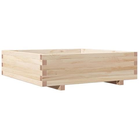 Fioriera Da Giardino 90x90x26,5 Cm In Legno Massello Di Pino - Foto 2
