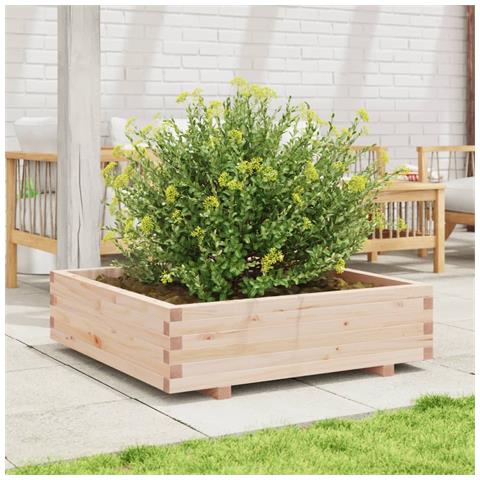 Fioriera Da Giardino 90x90x26,5 Cm In Legno Massello Di Pino - Foto 3