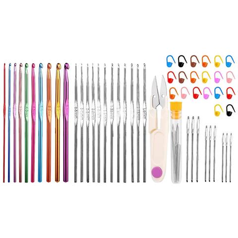 Set Di Uncinetti Colorati Con Accessori Per Maglieria, Compatibile Con Strumenti Di Cucito It, Kit Completo Con Forbici, Aghi E Spilli Modello 2 - Foto 4