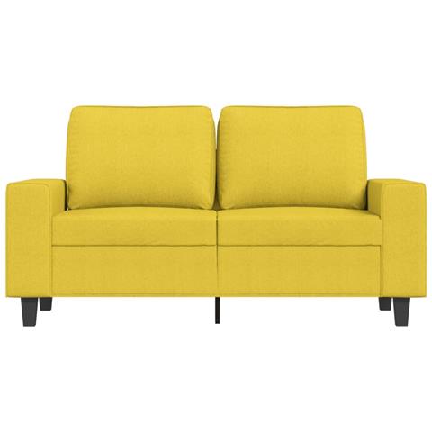 Divano A 2 Posti Giallo Chiaro 120 Cm In Tessuto - Foto 3