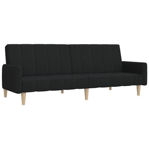 Divano Letto A 2 Posti Nero In Tessuto - Foto 2