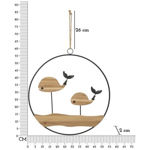Decorazione In Metallo E Legno Pesce 9 - Multicolore - Legno - 56x2x60 Cm - Foto 6