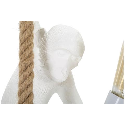 Lampada A Sospensione Scimmia - Bianco - Poliresina - 27x32x60 Cm - Foto 2