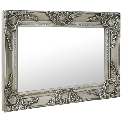 Lusso Casadino -  Specchio Da Parete Stile Barocco 60x40 Cm Argento - Foto 1