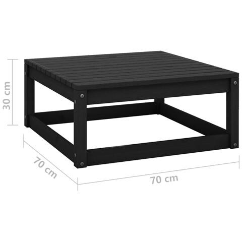 Lusso Casadino -  Set Divani Da Giardino 3 Pz Nero In Legno Massello Di Pino - Foto 7