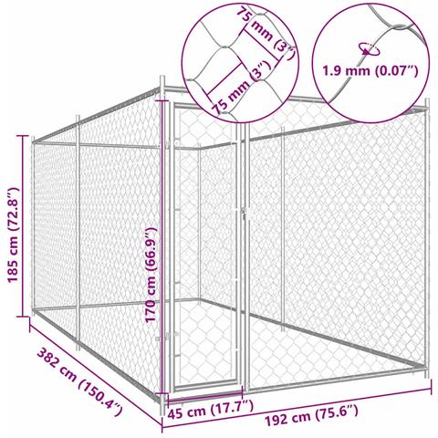 Canile Da Esterno 382x192x185 Cm - Foto 6